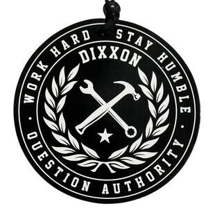 Dixxon Sticker Black & White Question Authority Sticker Humble Hammer and Wrench